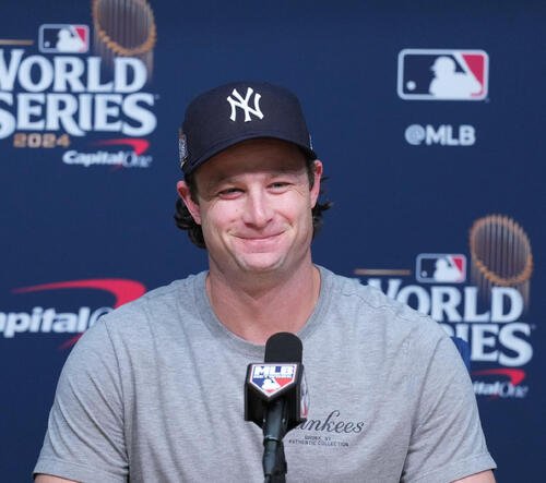 ヤンキースのゲリット･コール(2024年10月撮影)