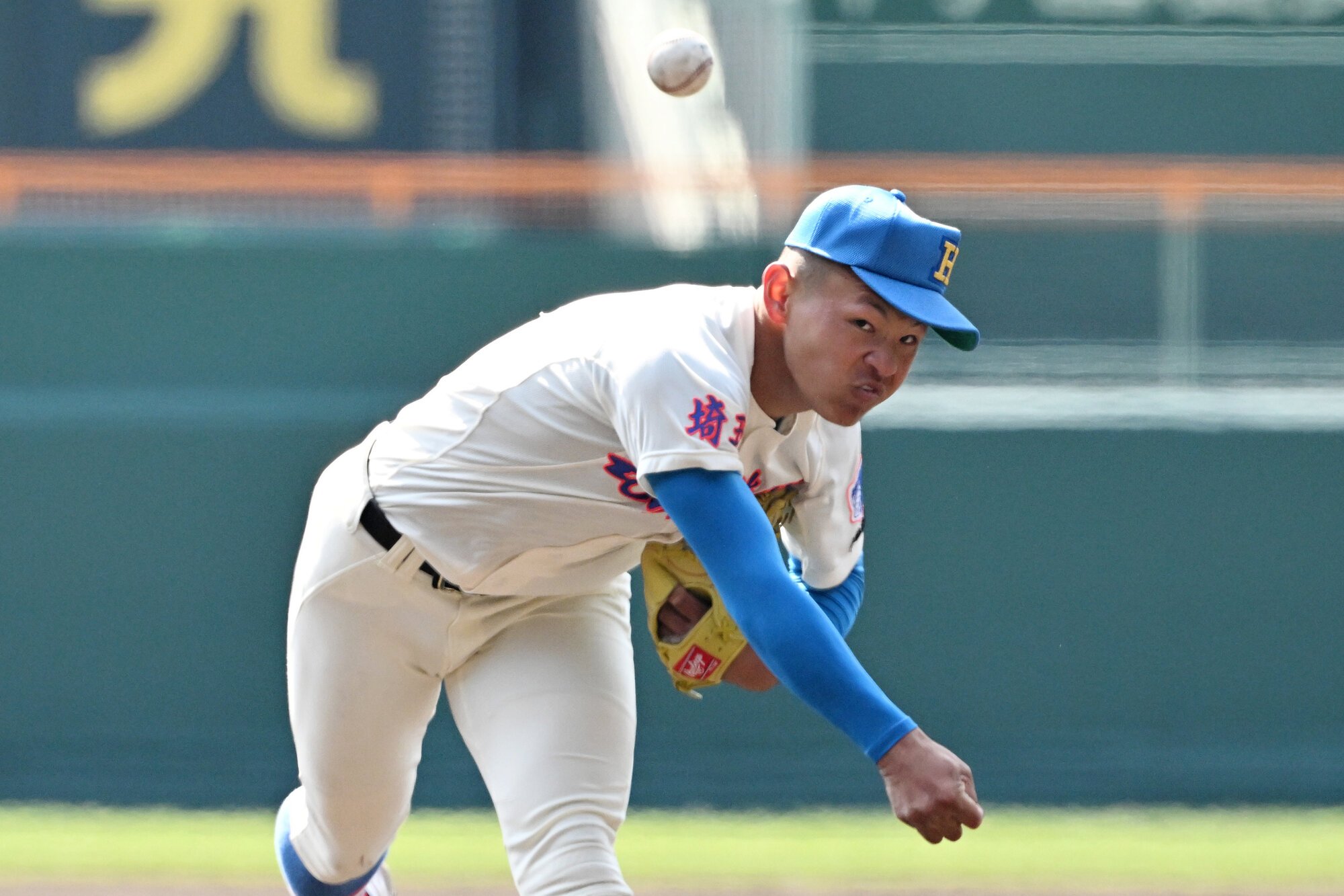 花咲徳栄―東洋大姫路　九回裏、花咲徳栄先発の黒川=滝沢美穂子撮影