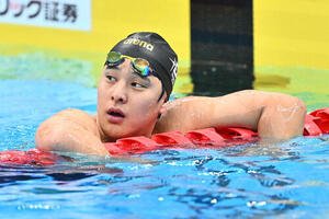 男子200メートル個人メドレー予選を終えた瀬戸(撮影･滝沢徹郎)