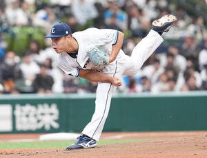 西武対DeNA　先発し力投する西武平良(撮影･鈴木みどり)