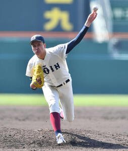 大阪桐蔭対熊本工　大阪桐蔭先発の川本(撮影･岩下翔太)