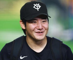 取材を受ける巨人竹丸(撮影･野上伸悟)