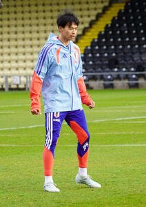 スコットランド戦に向けて始動した日本代表MF三笘薫(撮影･佐藤成)