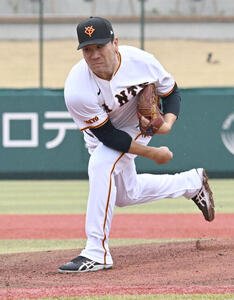 巨人対西武　イースタン･リーグの西武戦に先発登板した巨人田中将(撮影･千葉一成)