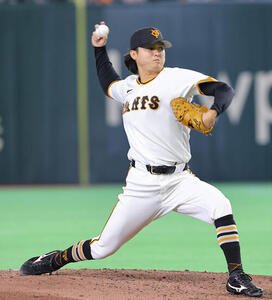 巨人対阪神　巨人4番手の田中(撮影･上田博志)