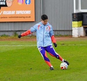 スコットランド戦に向けて調整した日本代表DF鈴木淳之介(撮影･佐藤成)