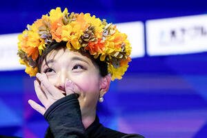 女子フリー　総合で優勝を飾った坂本花織(AP)