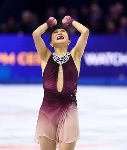 フィギュア世界選手権　今大会限りで現役引退の坂本花織は女子フリーの演技を終えると感極まった表情を浮かべる(撮影･PNP)＝＝2026年3月27日