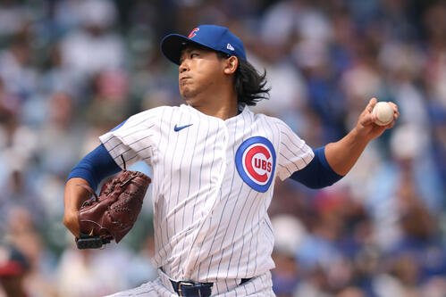 ナショナルズ戦で力投するカブス今永昇太(AP)