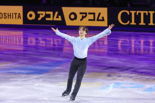 エキシビションで演技を披露する鍵山優真(撮影･PNP)