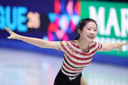 フィギュア世界選手権　女子SPで演技する中井亜美(撮影･PNP)