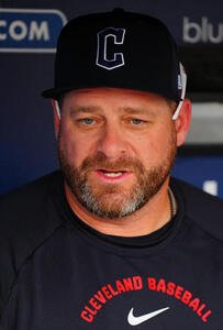 ドジャース対ガーディアンズ　試合前囲み取材に応じるガーディアンズのボート監督(撮影･垰建太)