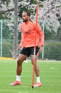 公開練習に臨む浦和FWイサーク･キーセテリン(撮影･飯岡大暉)