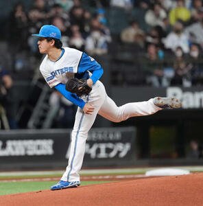 日本ハム対ロッテ　日本ハム先発の北山(撮影･井上学)