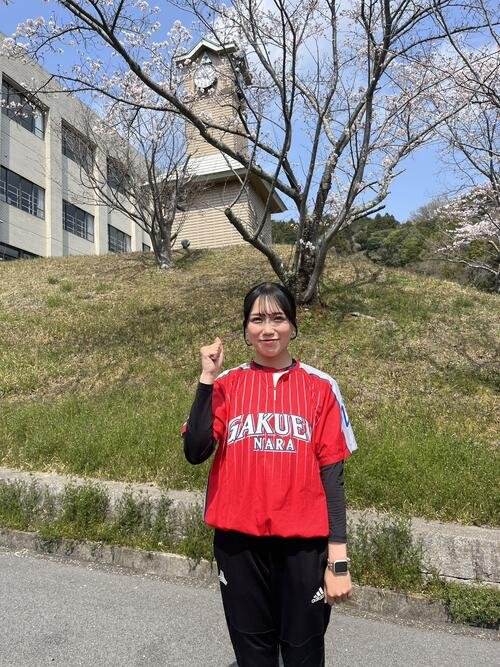 リーグ4連覇を目指す奈良学園大学･硬式野球部の杉本心那マネジャー(撮影･磯綾乃)