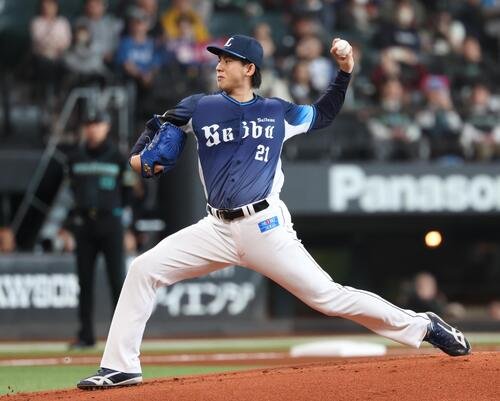 日本ハム対西武　西武先発の武内(撮影･黒川智章)