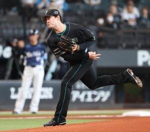 日本ハム対西武　日本ハム先発の有原(撮影･黒川智章)