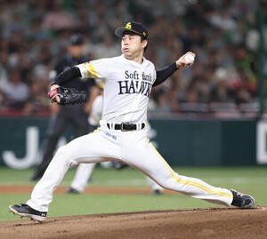 ソフトバンク対オリックス　先発のソフトバンク松本晴(撮影･梅根麻紀)