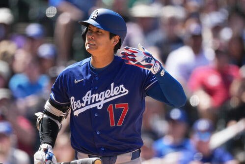 ロッキーズ戦に出場したドジャース大谷翔平(AP)
