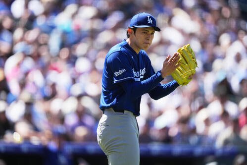 ロッキーズ戦に先発したドジャース佐々木朗希(AP)