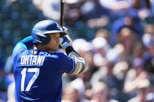 1回、打席に立つドジャース大谷翔平(AP)