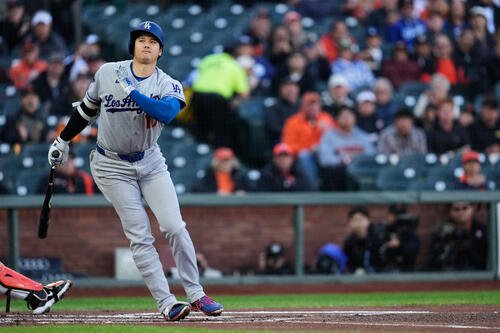 大谷翔平は第1打席は三振に倒れた(AP)