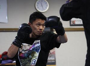 練習を公開した中谷潤人(撮影･丹羽敏通)