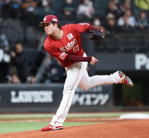 日本ハム対楽天　楽天先発の滝中瞭太(撮影･黒川智章)