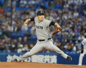 DeNA対巨人　先発し力投する巨人田中将大　(撮影･増田悦実)