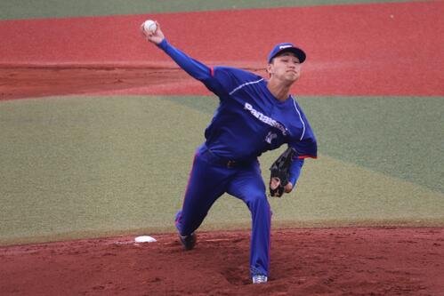 王子戦に先発したパナソニック柿本晟弥