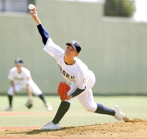 泉松陵対東北　東北･石崎隼投手が先発した