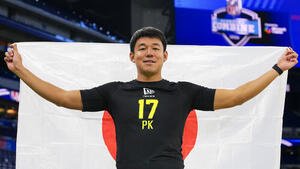 2月のNFLコンバインに参加した際の松澤寛政(NFL Football Operations公式Xから)