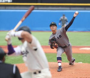 6大学野球　明大対慶大　先発した慶大･渡辺和大(撮影･柴田隆二).