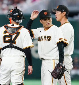 巨人対広島　3回表広島2死一、三塁、坂倉将吾に適時二塁打を浴びた則本昂大(撮影･江口和貴)