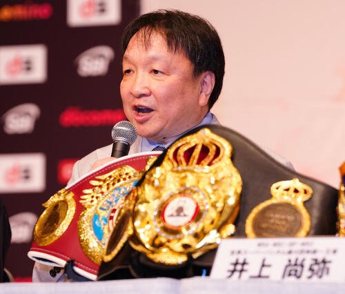 会見に臨む大橋ジム大橋秀行会長(撮影･鈴木みどり)
