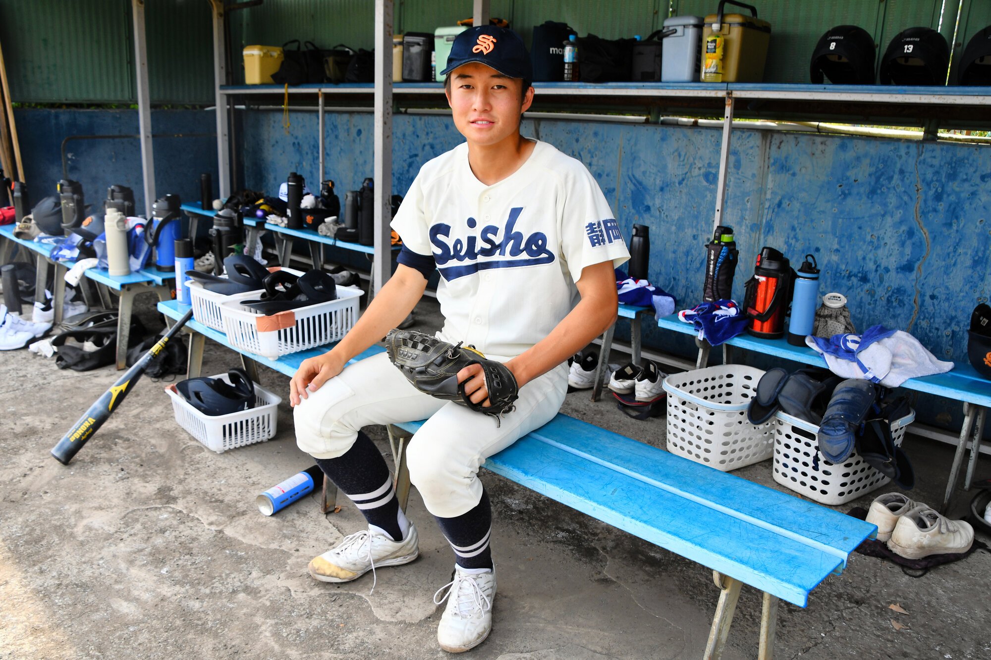 甲子園での交流試合に出場する静岡商の勝山敦稀投手=2026年4月25日、静岡市駿河区栗原、滝沢貴大撮影