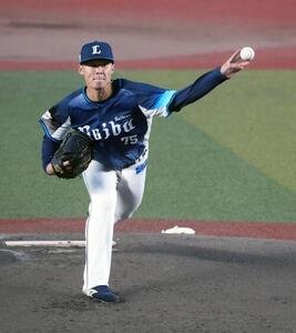 ロッテ対西武　西武先発の佐藤爽(撮影･小沢裕)