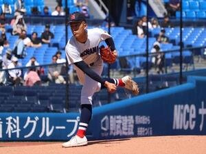 春季神奈川大会　準決勝　桐光学園対横浜　横浜、先発の織田翔希