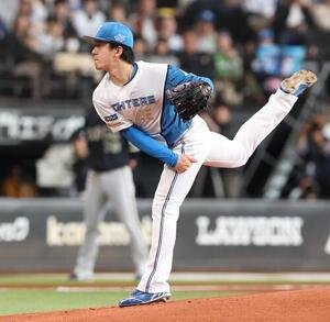 日本ハム対オリックス　日本ハム先発の北山亘基(撮影･黒川智章)