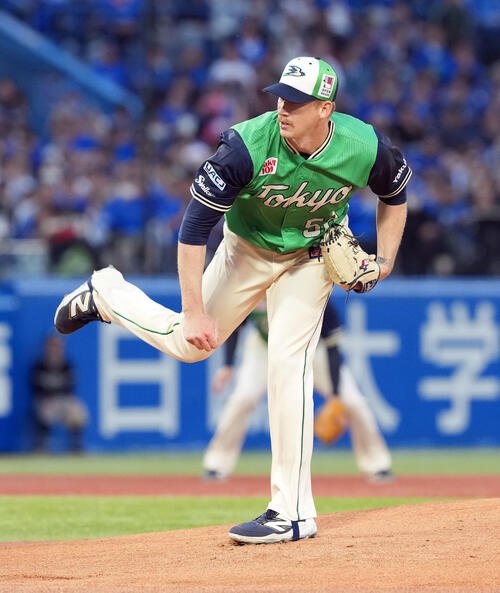 ヤクルト対DeNA　ヤクルト先発のナッシュ･ウォルターズ(撮影･たえ見朱実)