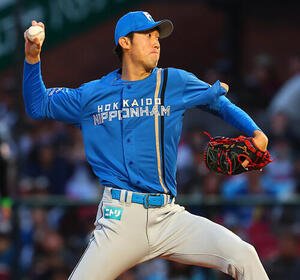 楽天対日本ハム　日本ハム先発の福島蓮(撮影･野上伸悟)