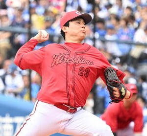 DeNA対広島　DeNA戦に先発した広島栗林良吏(撮影･千葉一成)