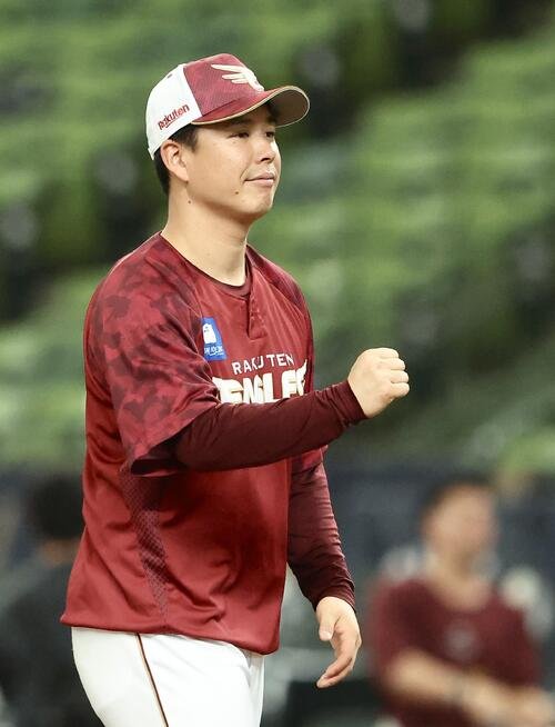 西武対楽天　試合前、練習に臨む楽天藤井聖(撮影･河田真司)