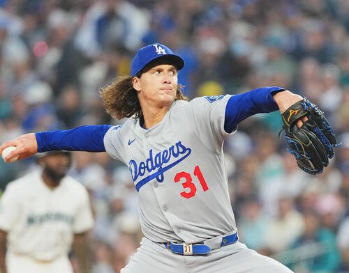ドジャースのグラスノー(2025年9月撮影)