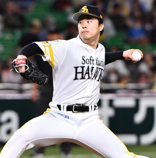 ソフトバンク対西武　ソフトバンク先発の松本晴(撮影･岩下翔太)