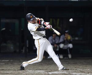 巨人対広島　12回裏巨人1死一、二塁、逆転サヨナラ3点本塁打を放つ坂本勇人(撮影･増田悦実)