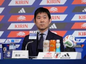 W杯北中米大会日本代表メンバー発表会見に臨む森保一監督(撮影･足立雅史)