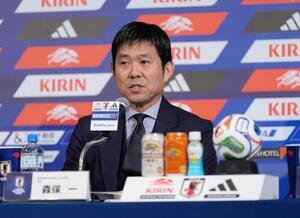 W杯北中米大会日本代表メンバー発表会見に臨む森保一監督(撮影･足立雅史)