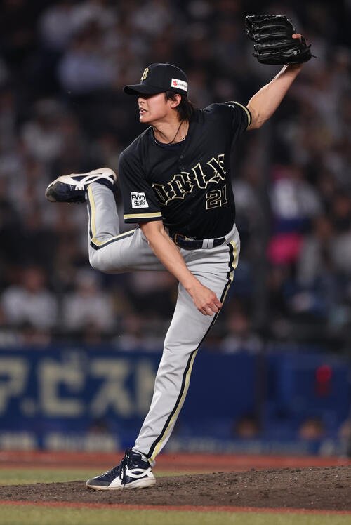 ロッテ対オリックス　力投するオリックス山崎颯一郎(撮影･野上伸悟)