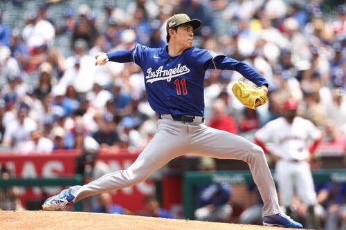 ドジャース先発の佐々木(AP)